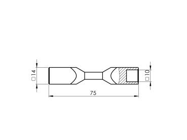 Edelstahl Stabverbinder 10x10mm zum biegen, Stabverbinder biegfähig ±90°